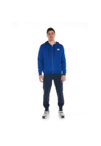 LEONE 1947 APPAREL - Sportowy dres męski Fluo z kapturem. Kolor: niebieski. Materiał: dresówka. Sport: fitness