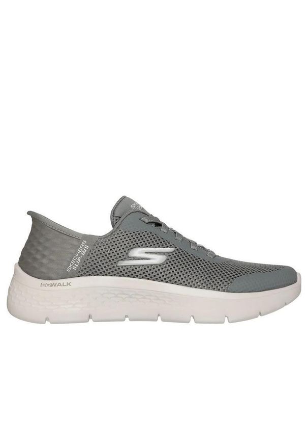 skechers - Buty SKECHERS SLIP-INS GO WALK FLEX Zielony. Kolor: wielokolorowy, szary, zielony. Materiał: tkanina