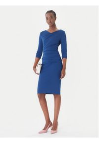 Rinascimento Sukienka koktajlowa CFC0127699003 Niebieski Slim Fit. Kolor: niebieski. Materiał: syntetyk. Styl: wizytowy #5
