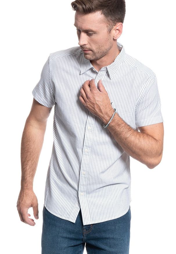Wrangler - KOSZULA MĘSKA WRANGLER SS 1 PKT SHIRT REAL WHITE W5J1BMXW1 112130166