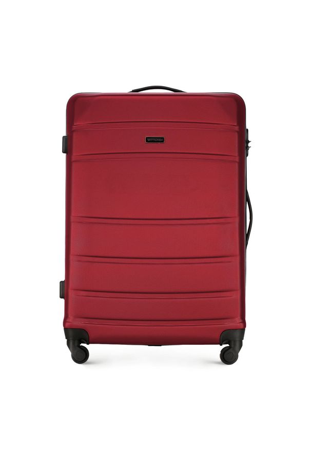 Wittchen - Duża walizka z ABS-u żłobiona czerwona. Kolor: czerwony. Materiał: guma. Styl: klasyczny