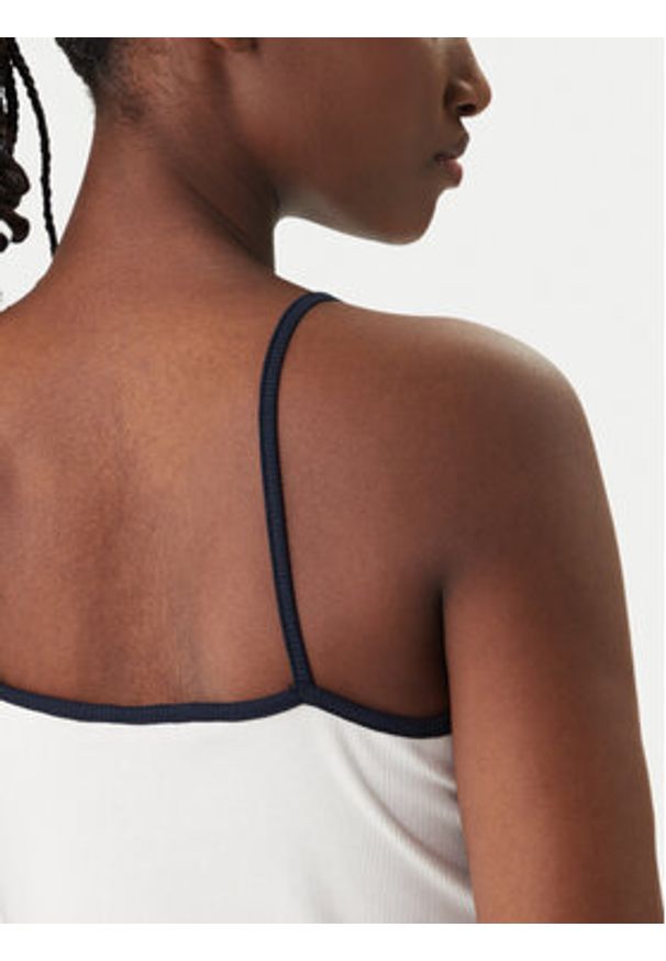 Tommy Jeans Top DW0DW22261 Biały Slim Fit. Kolor: biały. Materiał: bawełna