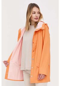Rains kurtka 12010 Jacket kolor pomarańczowy przejściowa. Okazja: na co dzień. Kolor: pomarańczowy. Materiał: materiał. Styl: casual #2