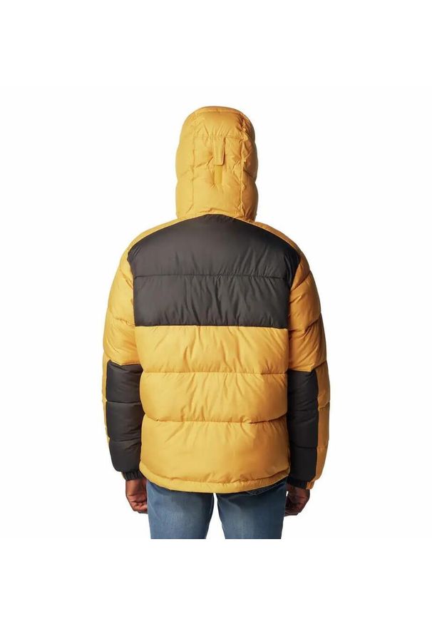 columbia - Kurtka Puchowa Columbia Pike Lake Ii Hooded Jacket Męska Zimowa. Kolor: żółty. Materiał: puch. Sezon: zima