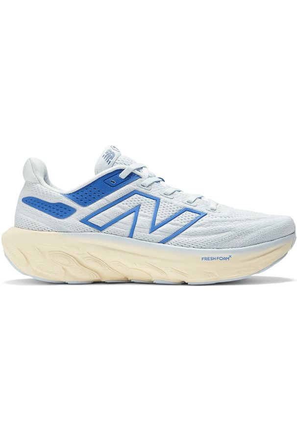 Buty męskie New Balance Fresh Foam 1080 v13 M1080L13 – niebieskie. Okazja: na co dzień. Kolor: niebieski. Materiał: materiał. Szerokość cholewki: normalna. Wzór: geometria. Sport: bieganie, fitness