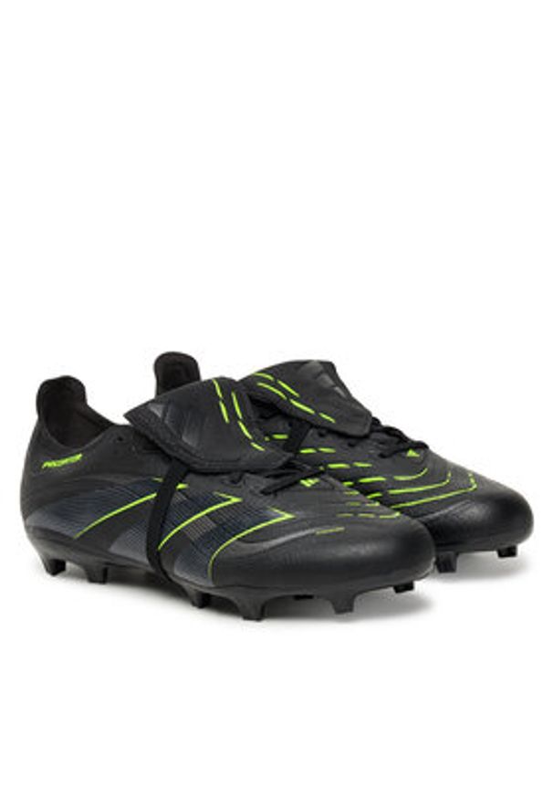 Adidas - adidas Buty do piłki nożnej Predator League Fold-Over Tongue JI1110 Czarny. Kolor: czarny. Materiał: skóra