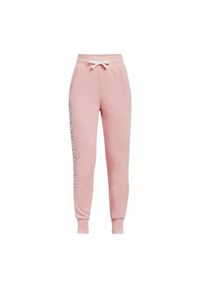 Spodnie dresowe dziewczęce Under Armour Rival Fleece Joggers. Kolor: różowy. Materiał: dresówka. Sport: turystyka piesza
