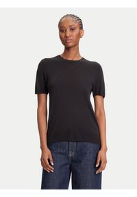 Calvin Klein Sweter LV044A307G Czarny Regular Fit. Kolor: czarny. Materiał: wiskoza