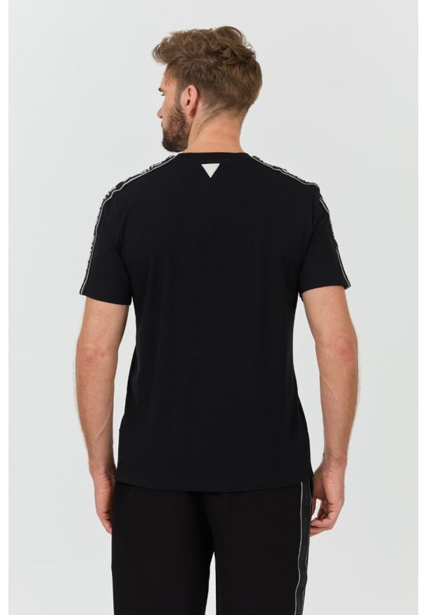 Guess - GUESS Czarny męski t-shirt Arlo Cn, Rozmiar S. Kolor: czarny
