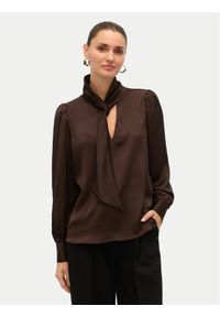 Vero Moda Bluzka Nini 10336252 Brązowy Standard Fit. Kolor: brązowy. Materiał: syntetyk