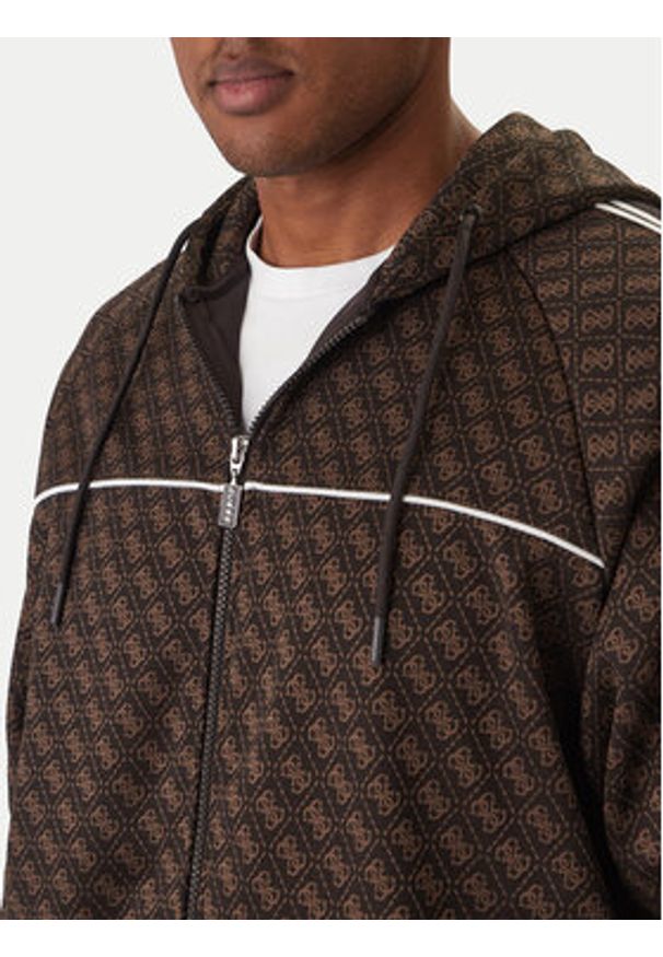 Guess Bluza Z5BQ13 K2042 Brązowy Relaxed Fit. Kolor: brązowy. Materiał: syntetyk