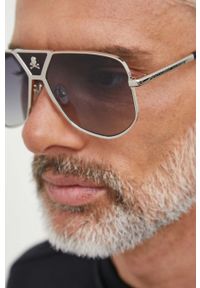Philipp Plein okulary przeciwsłoneczne męskie kolor szary. Kolor: szary #3