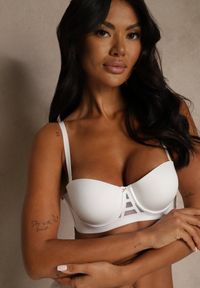 Renee - Biały Klasyczny Biustonosz Typu Balkonetka Doriesana. Kolor: biały. Materiał: jeans #1