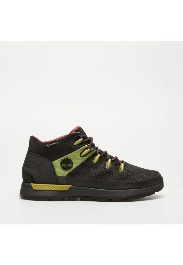 Sneakersy męskie Timberland Sprint Trekker MID LACE UP WATERPROOF BLACK MEDIUM GREEN. Kolor: czarny. Materiał: mesh. Sport: bieganie