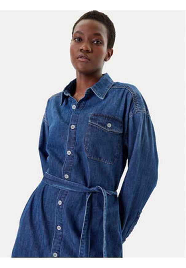 G-Star RAW - G-Star Raw Sukienka jeansowa D26814-D252 Granatowy Regular Fit. Kolor: niebieski. Materiał: bawełna