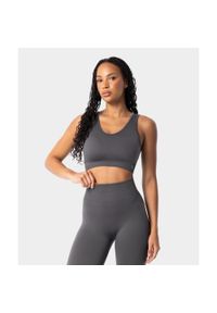 Biustonosz sportowy bezszwowy damski Simply Seamless Carpatree. Kolor: szary. Sport: fitness