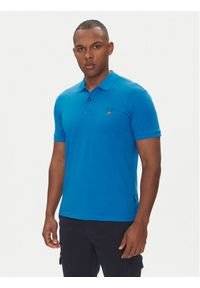 Napapijri Polo Elbas NP0A4GB4 Niebieski Regular Fit. Typ kołnierza: polo. Kolor: niebieski. Materiał: bawełna