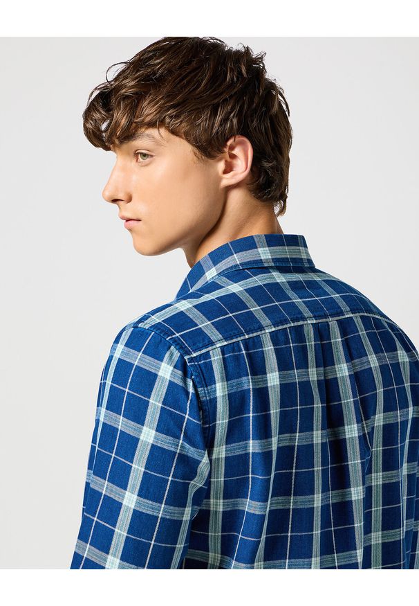 Wrangler - WRANGLER MĘSKA KOSZULA 1 PKT SHIRT GREEN INDIGO 112357231 W5X2017327