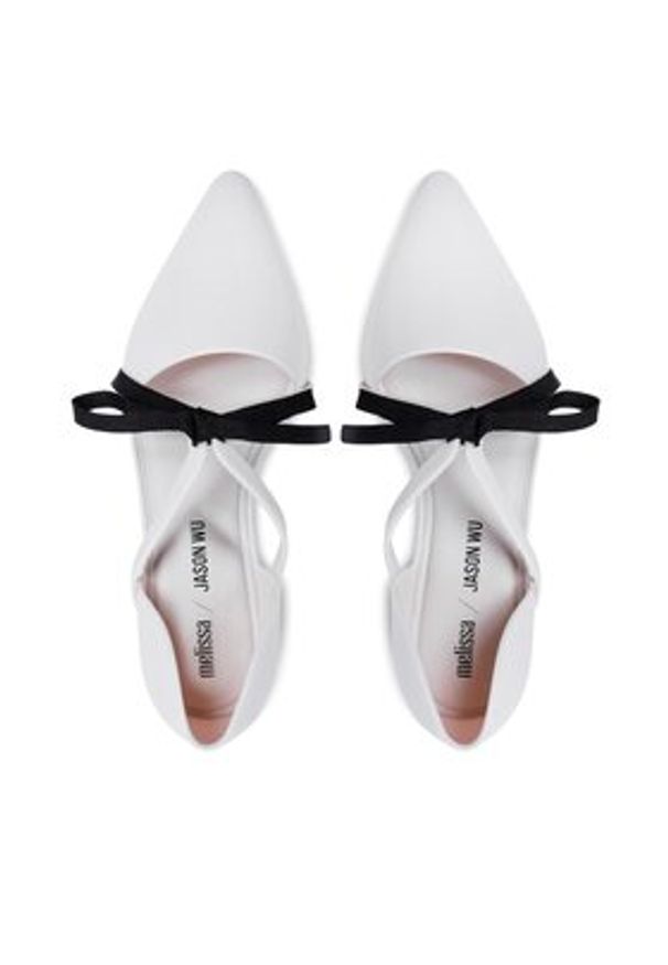 melissa - Melissa Baleriny Pointy Stripe Jason 33435 Biały. Kolor: biały