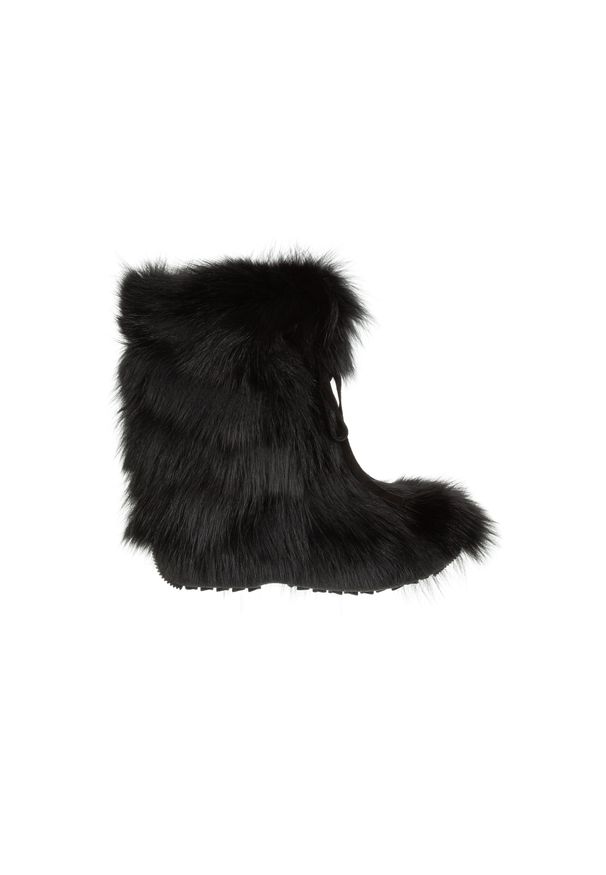 Śniegowce Oscar Baffy Short Black Fox 012077, Czarny, Futro naturalne - 40. Kolor: czarny. Materiał: futro