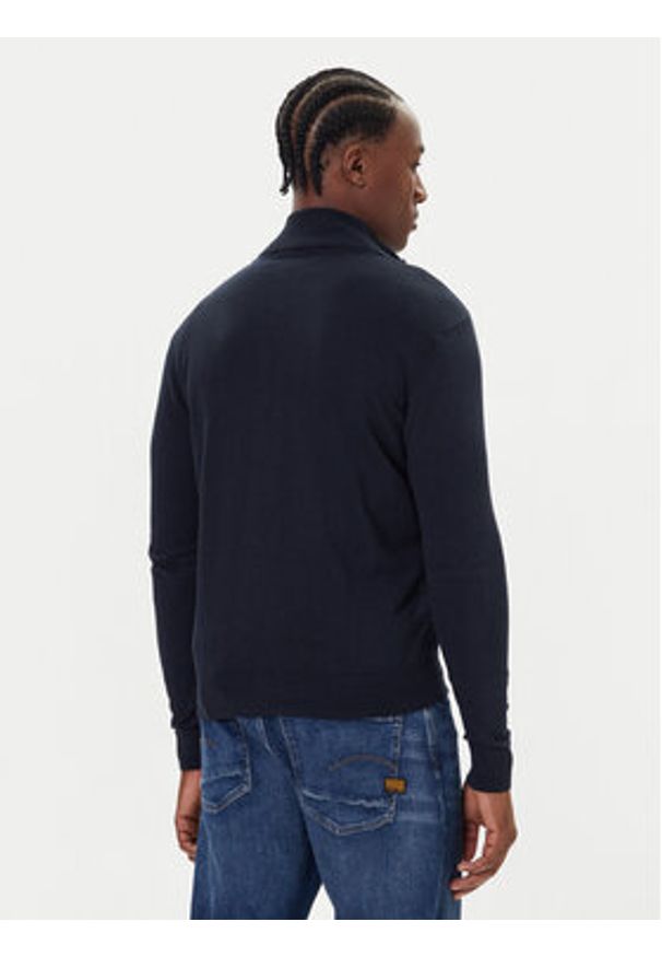 Bugatti Sweter 7600-85520D Granatowy Regular Fit. Kolor: niebieski. Materiał: bawełna