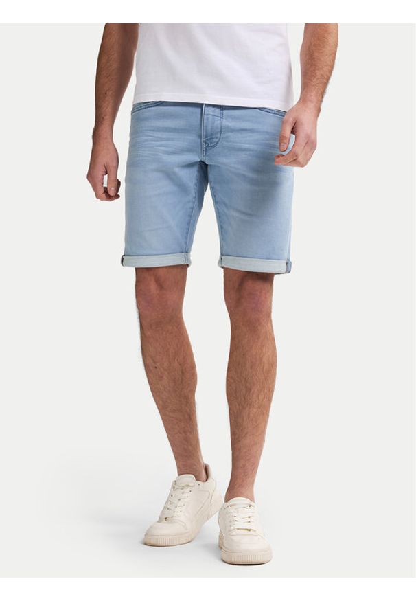 Petrol Industries Szorty jeansowe M-ROS-SHO001 Niebieski Slim Fit. Kolor: niebieski. Materiał: bawełna