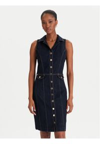 Guess Sukienka jeansowa W5YK24 D5PW1 Granatowy Regular Fit. Kolor: niebieski. Materiał: bawełna #1