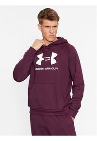 Under Armour Bluza Ua Rival Fleece Logo Hd 1379758 Bordowy Loose Fit. Kolor: czerwony. Materiał: bawełna