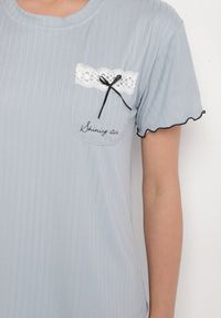 Born2be - Jasnoszary Komplet Piżamowy T-shirt i Spodnie Milarunea. Kolekcja: plus size. Kolor: szary #3