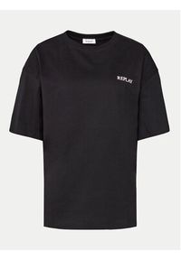 Replay T-Shirt W3134A.000.22662 Czarny Oversize. Kolor: czarny. Materiał: bawełna #8