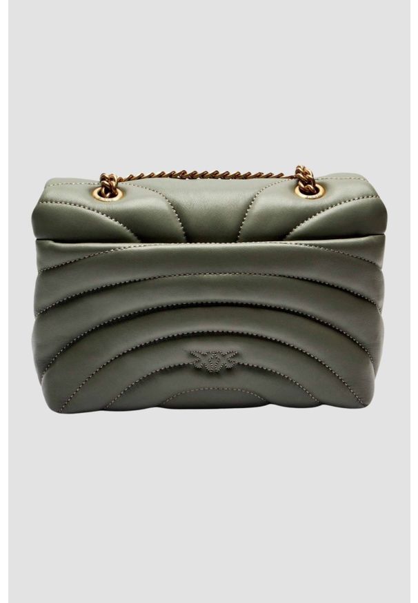 Pinko - PINKO Zielona kopertówka Love Puff Mini CL AW25. Kolor: zielony. Materiał: skórzane. Styl: wizytowy, elegancki, casual