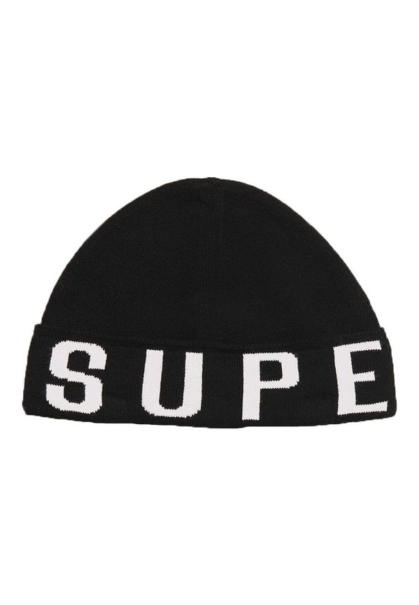 Czapka turystyczna zimowa damska Superdry Logo Beanie. Kolor: czarny. Materiał: akryl. Sezon: zima