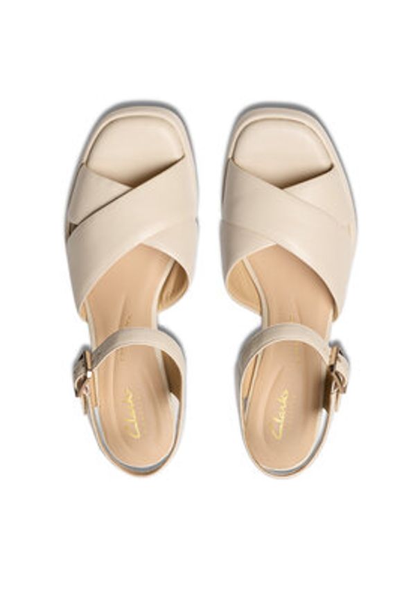 Clarks Sandały Ritzy75 Rae 26181304 Écru. Materiał: skóra