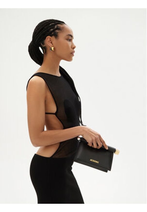 JACQUEMUS Torebka La Petite Pochette Rond C 24E241BA392-3171 Czarny. Kolor: czarny. Materiał: skórzane