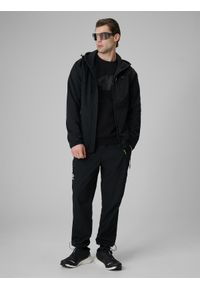 4f - 4F Kurtka softshell wiatroodporna membrana 5000 męska - czarna S. Kolor: czarny. Materiał: softshell. Wzór: gładki #2