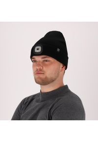 HEAT KEEPER - Czapka termiczna + oświetlenie LED dla mężczyzn - Czarny - Jeden rozmiar - 2. Kolor: czarny. Materiał: poliakryl. Sezon: zima