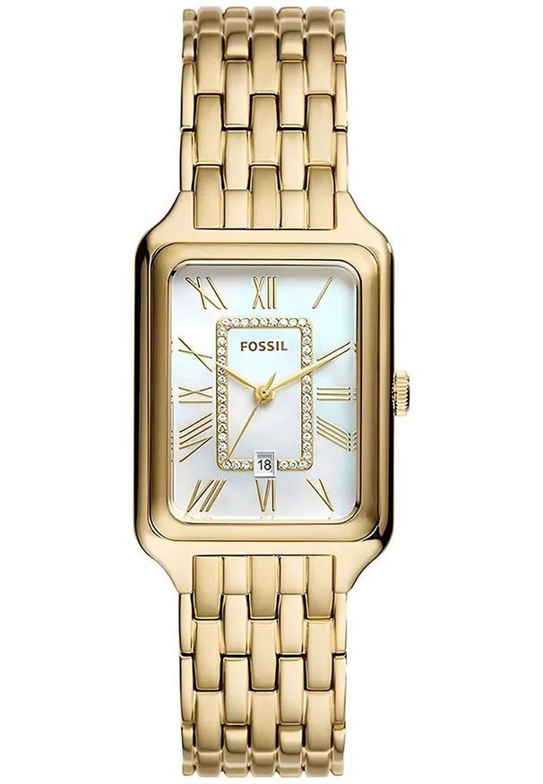 Damski Zegarek Fossil Raquel ES5304 Złota Elegancja i Prostokątny Kształt. Kolor: złoty