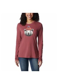 columbia - Koszulka z długiem rękawem Damska Columbia Hidden Haven LS Tee Longsleeve. Kolor: czerwony. Długość rękawa: długi rękaw. Sport: turystyka piesza