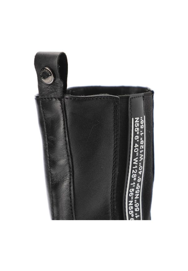 Czarne Botki Pollonus Ocieplane Obuwie Damskie. Kolor: czarny. Materiał: futro, syntetyk, skóra. Szerokość cholewki: normalna