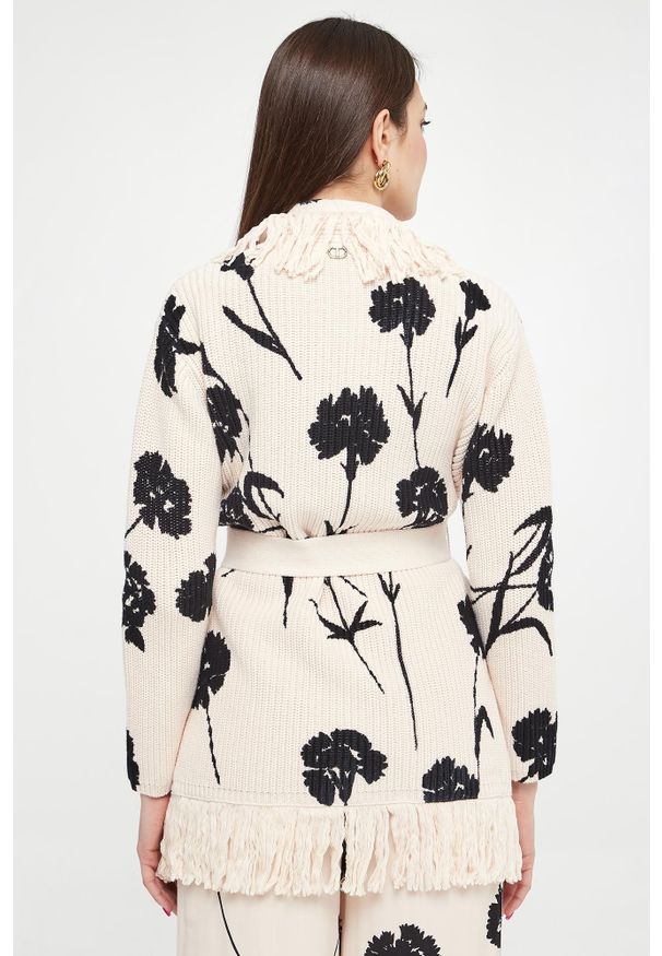 Twinset Milano - Kardigan damski z frędzlami TWINSET