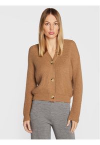 Weekend Max Mara Kardigan Falla 53460123 Beżowy Regular Fit. Kolor: beżowy. Materiał: syntetyk