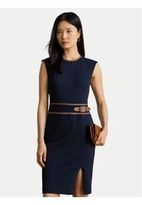 Lauren Ralph Lauren - LAUREN RALPH LAUREN Sukienka koktajlowa 200980040001 Granatowy Slim Fit. Kolor: niebieski. Materiał: bawełna. Styl: wizytowy