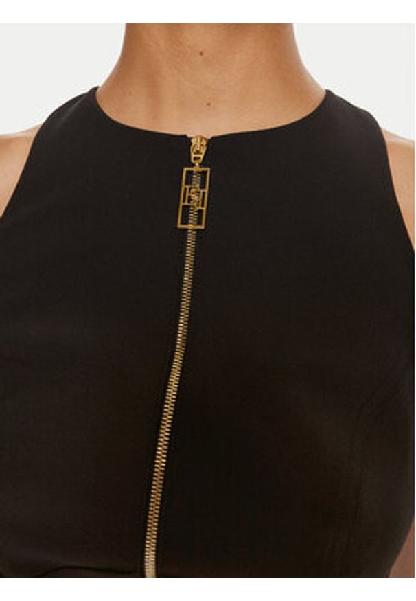 Elisabetta Franchi Top TO-003-46E2 Czarny Slim Fit. Kolor: czarny. Materiał: syntetyk