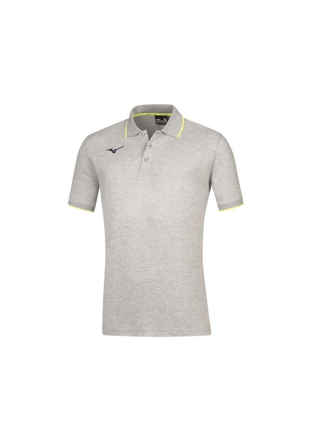 Koszulka polo dla dzieci Mizuno. Typ kołnierza: polo. Kolor: szary, wielokolorowy, żółty