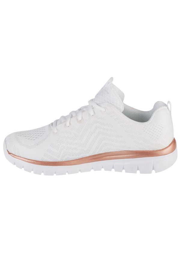 skechers - Buty do chodzenia damskie Skechers 12615WTRG. Kolor: biały, wielokolorowy, różowy. Materiał: materiał, tkanina. Szerokość cholewki: normalna. Sport: turystyka piesza