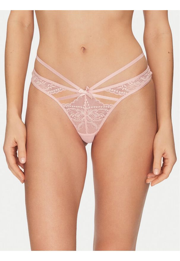 Hunkemöller Komplet stringów 301423 Różowy. Kolor: różowy. Materiał: syntetyk