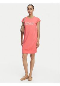 Liu Jo Beachwear Sukienka codzienna VA6212 JS003 Koralowy Regular Fit. Okazja: na co dzień. Kolor: pomarańczowy. Materiał: bawełna. Typ sukienki: proste. Styl: casual #3