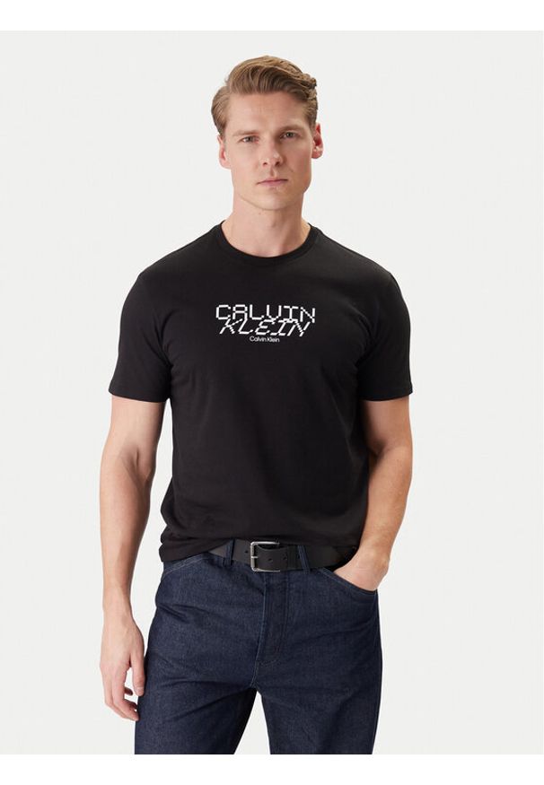 Calvin Klein Jeans T-Shirt LV14RE818G Czarny Classic Fit. Kolor: czarny. Materiał: bawełna