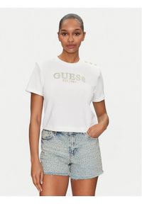 Guess T-Shirt W5GI15 K8FQ4 Biały Regular Fit. Kolor: biały. Materiał: bawełna