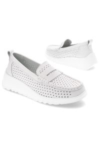 Białe Półbuty S.Barski Stylowe Obuwie Damskie. Kolor: biały. Szerokość cholewki: normalna. Styl: elegancki #7